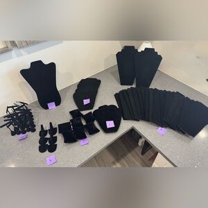 Lot of 62 Black Velvet Jewelry Displays, Like New condition